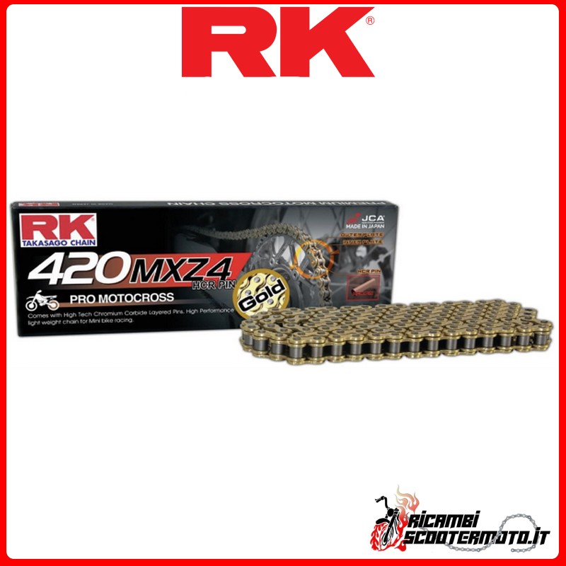 Cadena RK 420MXZ4-140 CL ORO FANTIC CABALLERO CASA 50 2006-2019 Cadena RK 420MXZ4-140 CL ORO FANTIC CABALLERO CASA 50 2006-2019