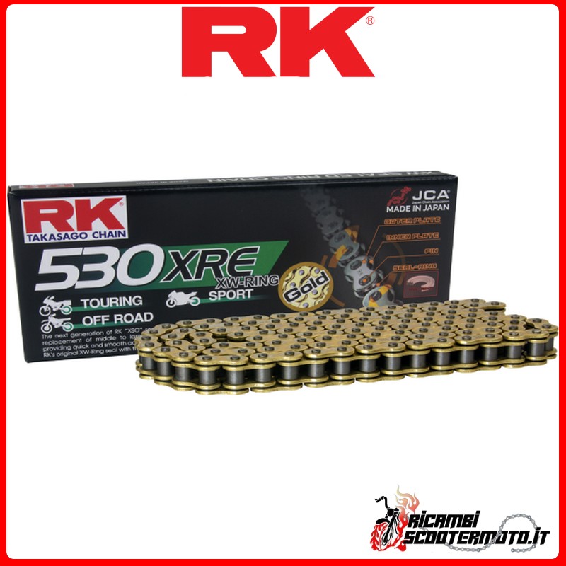 Cadena RK 530XRE-118 CLF ORO CAGIVA ALA AZZURRA 350 1985-1988