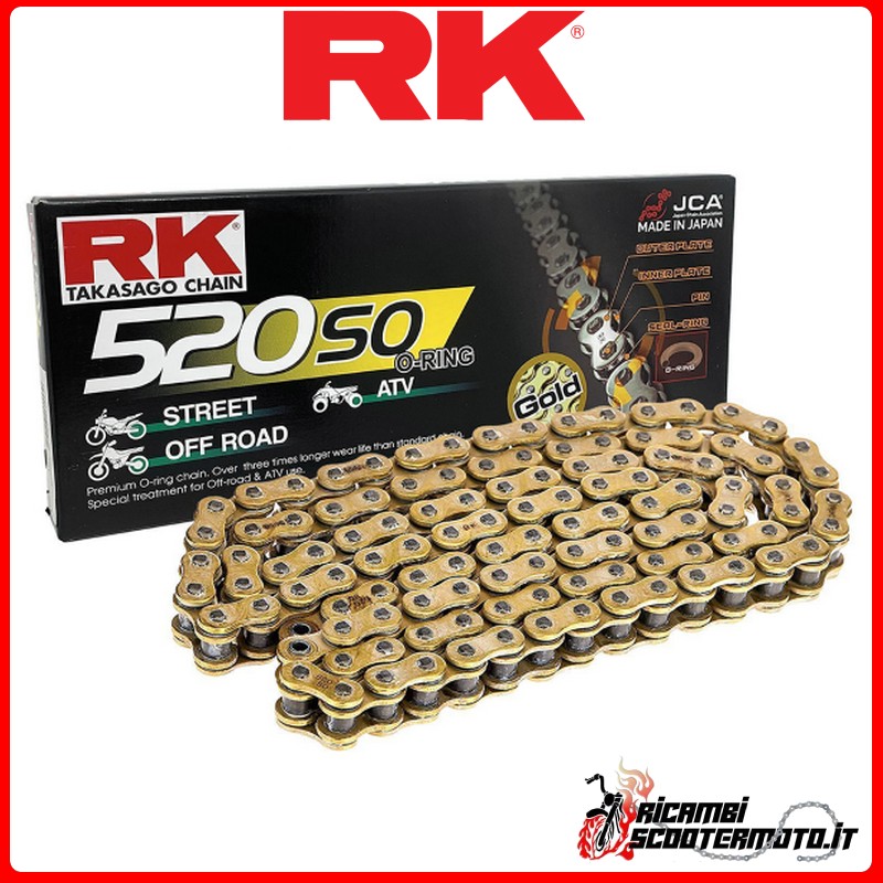 Cadena RK 520SO-120 ORO CLF APRILIA AF1 EUROPA 125 1990-1993