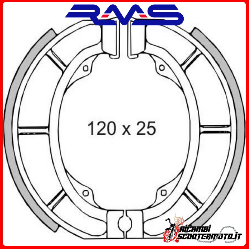 REAR BRAKE SHOES RMS ATALA-RIZZATO AT10 50 AC BYTE 1997-2001 REAR BRAKE SHOES RMS ATALA-RIZZATO AT10 50 AC BYTE 1997-2001