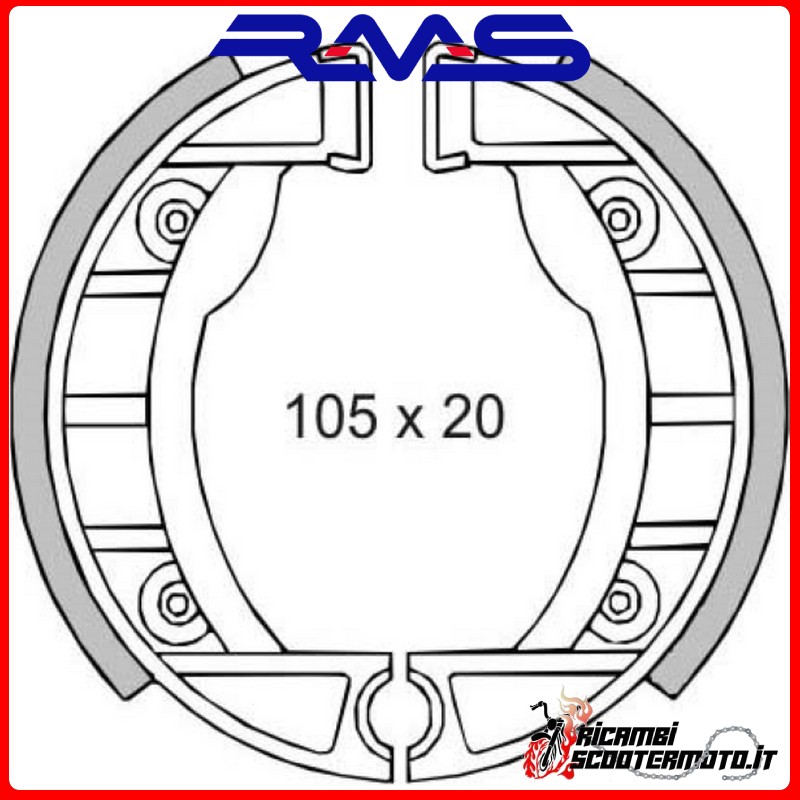 RMS FRONT BRAKE SHOES PAIR PIAGGIO BOSS 50 1988-1989