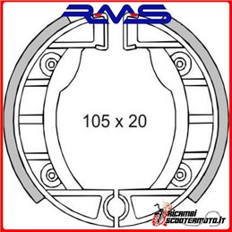 PAR DE ZAPATAS DE FRENO DELANTERO RMS PIAGGIO ZIP 50 1992-1993