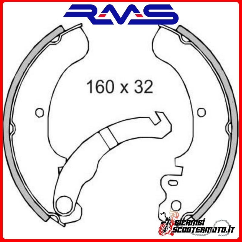 REAR BRAKE SHOES RMS PIAGGIO APE WEB 2T 50 2001-2008