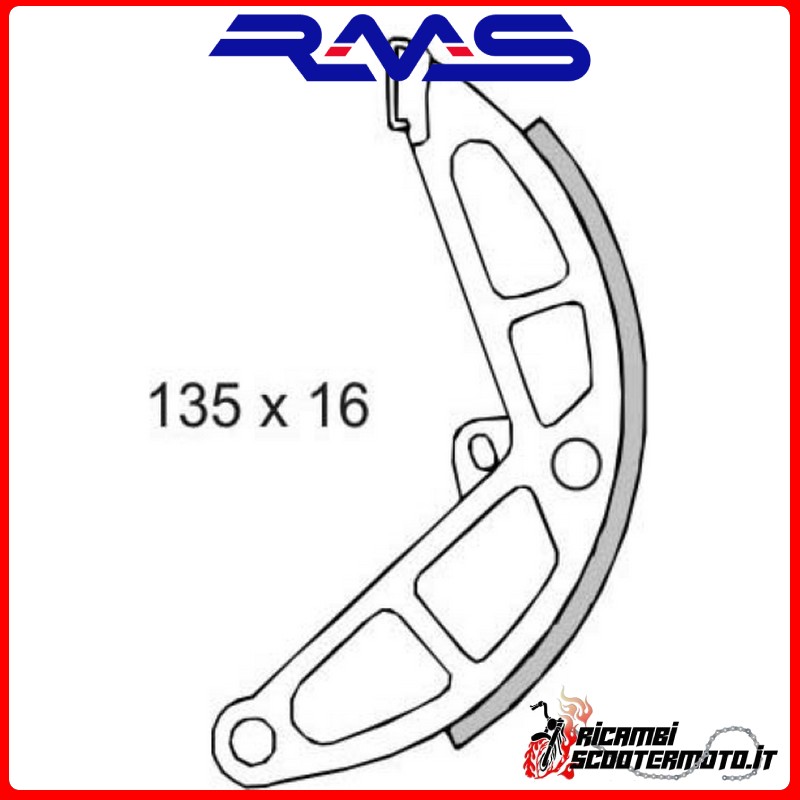 REAR BRAKE SHOES RMS PIAGGIO BOSS 50 1988-1989 REAR BRAKE SHOES RMS PIAGGIO BOSS 50 1988-1989