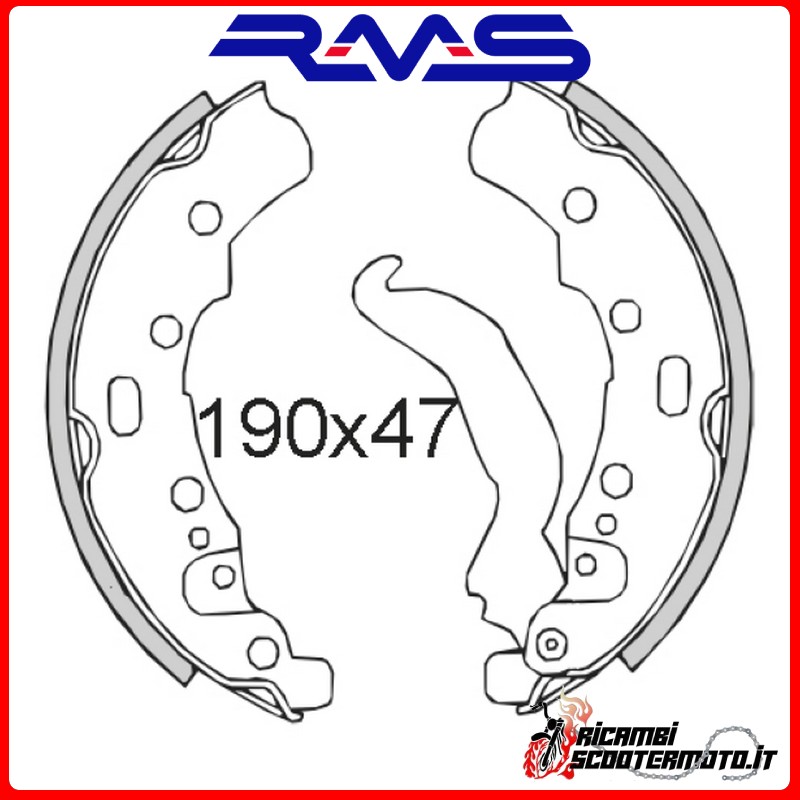 RMS Brake Shoe Set PIAGGIO APE TM DIESEL LCS 420 2005-2012 RMS Brake Shoe Set PIAGGIO APE TM DIESEL LCS 420 2005-2012
