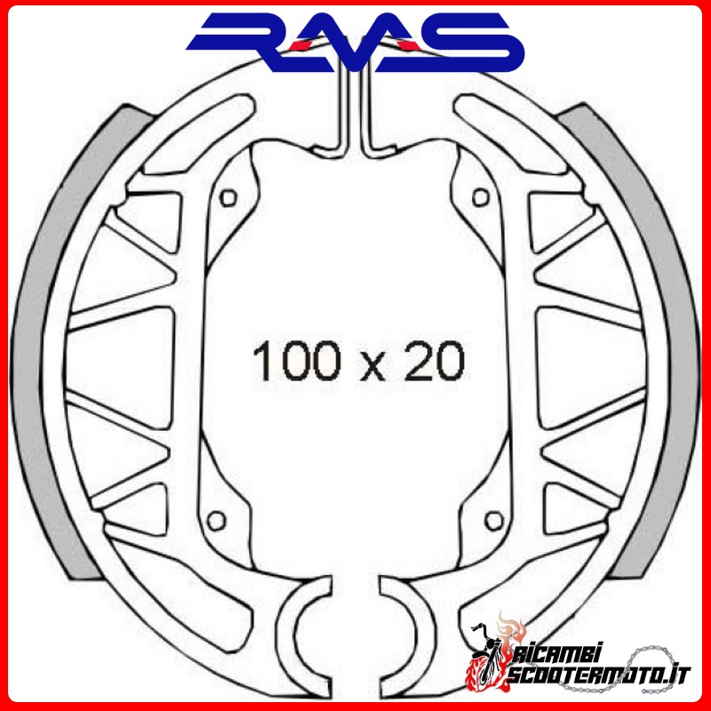 REAR BRAKE SHOES RMS PIAGGIO NRG 50 1994-1996 REAR BRAKE SHOES RMS PIAGGIO NRG 50 1994-1996