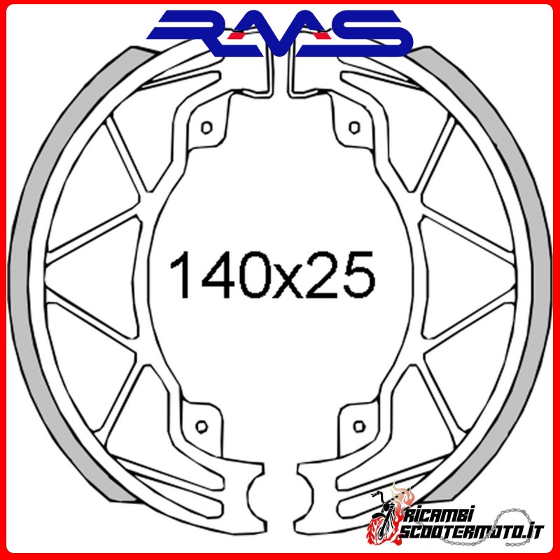REAR BRAKE SHOES RMS PIAGGIO FLY 125 2005-2007 REAR BRAKE SHOES RMS PIAGGIO FLY 125 2005-2007