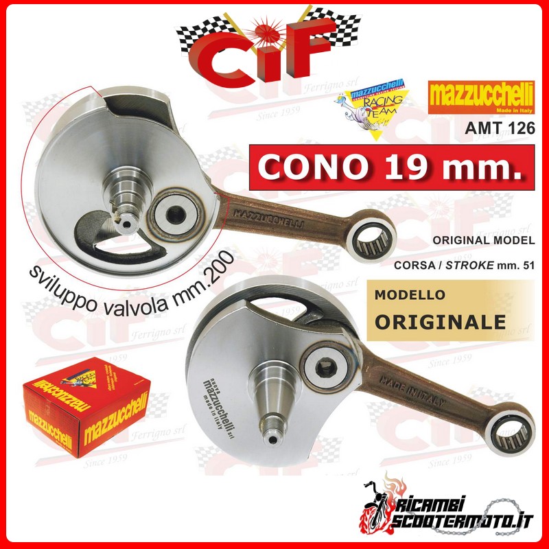 CRANKSHAFT PIAGGIO VESPA 90 90 V9A1T 2T AC 1963-1984 25001 ->