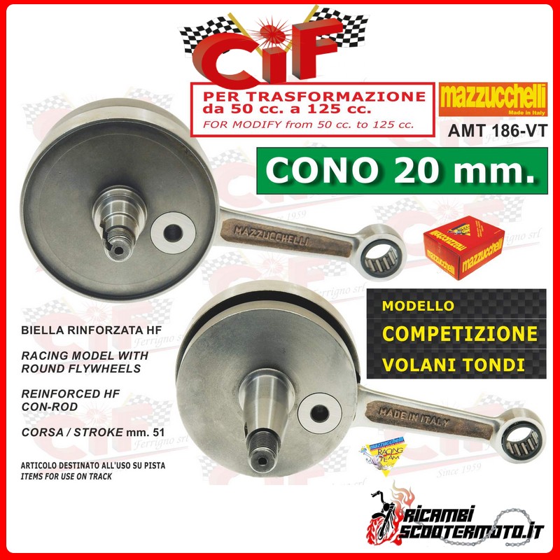 CRANKSHAFT PIAGGIO VESPA PK 50 XL