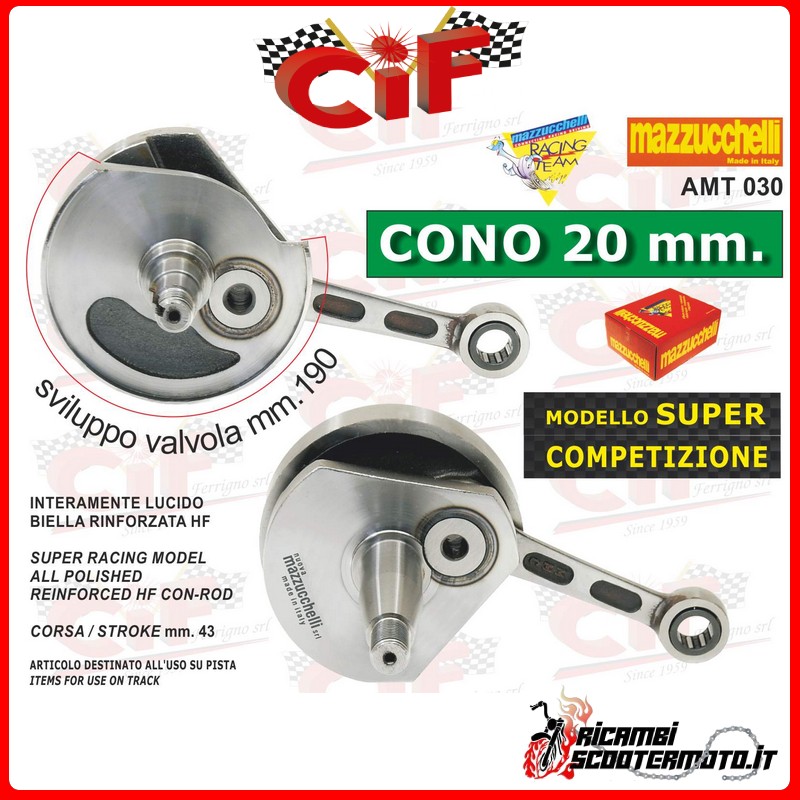 CRANKSHAFT PIAGGIO APE TM P 50 / Elestart50 TL4T 2T AC 1985-