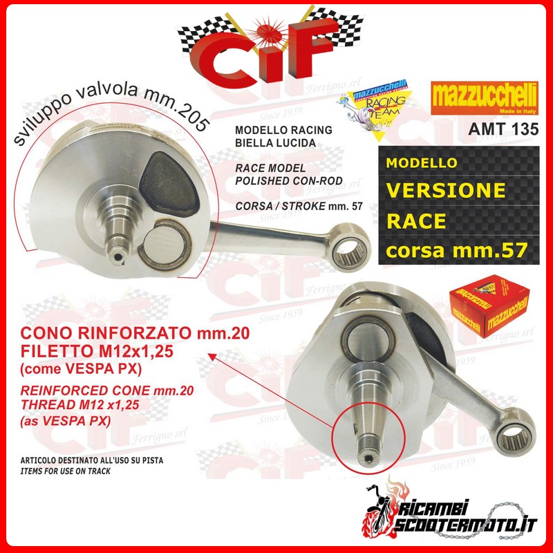 CRANKSHAFT PIAGGIO VESPA GT 125 CRANKSHAFT PIAGGIO VESPA GT 125