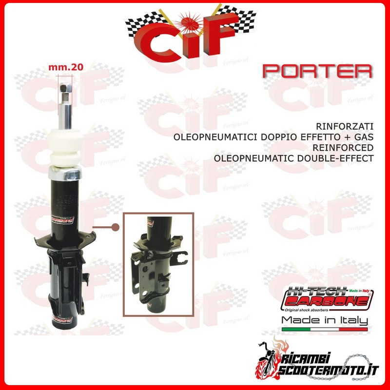 REINFORCED FRONT RIGHT SHOCK ABSORBER PIAGGIO APE PORTER 16V PICK UP-MAXXI - GPL 1300 cc. (1998-2009)
