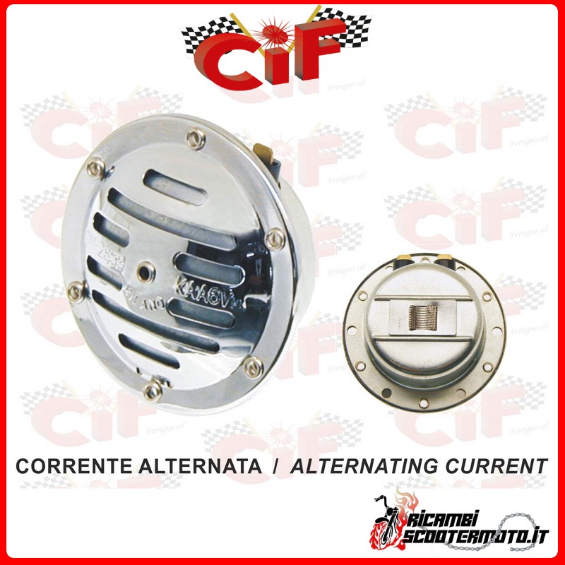 CHROME HORN ALTERNATING CURRENT - 6V A.C. - (WITHOUT BATTERY) PIAGGIO VESPA 50 DAL 1965 AL 1968 CHROME HORN ALTERNATING CURRENT - 6V A.C. - (WITHOUT BATTERY) PIAGGIO VESPA 50 DAL 1965 AL 1968