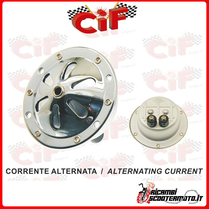 CHROME HORN ALTERNATING CURRENT - 6V A.C. (WITHOUT BATTERY) PIAGGIO VESPA 150  (VL3-VB1) dal ‘56 al ‘57