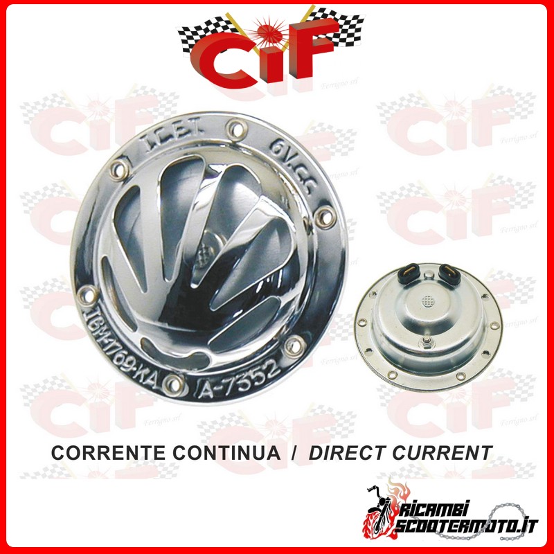 CHROME HORN ALTERNATING CURRENT - 6V A.C. WITH BATTERY PIAGGIO VESPA GS 150  (VS2/3/4/5 DAL/FROM 1956 AL/TILL TO 1961)