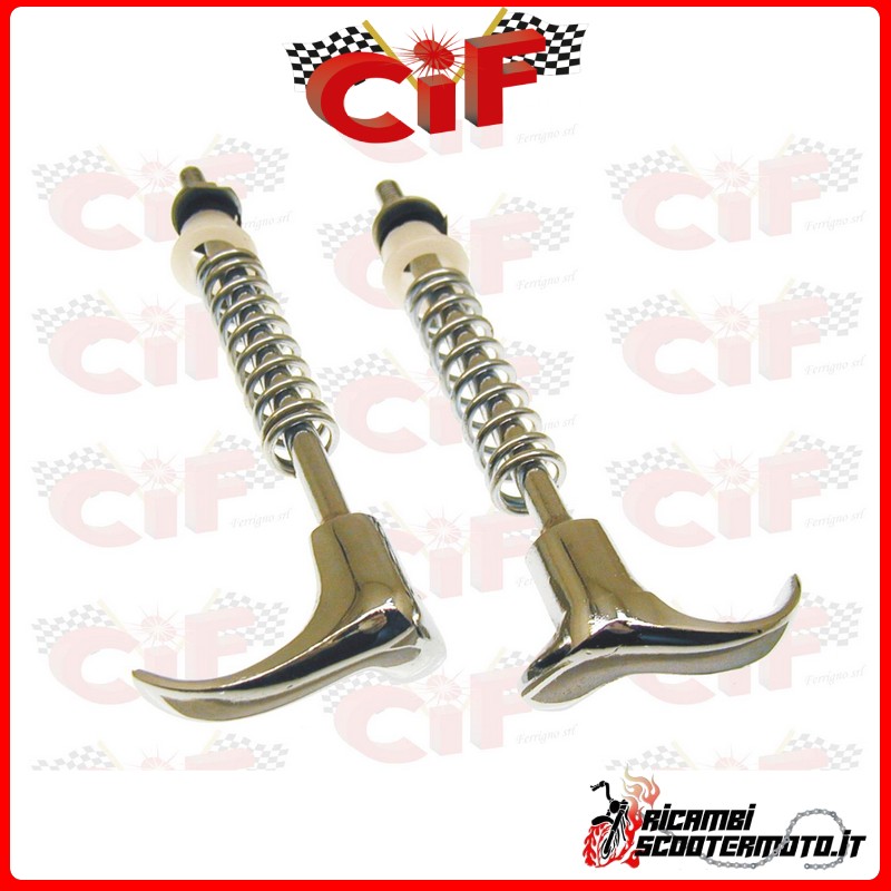 PAIR OF HOOD RETAINING HOOKS COMPLETE WITH RUBBER AND BUSHING PIAGGIO VESPA RALLY 180-200
