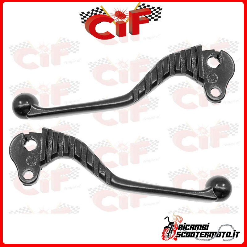 PAIR OF BLACK PAINTED SHAPED ALUMINUM LEVERS PIAGGIO PIAGGIO VESPA 50