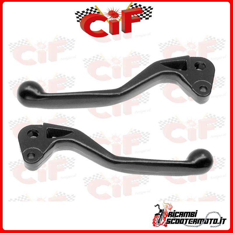 PAIRE DE LEVIERS EN ALUMINIUM PEINT EN NOIR PIAGGIO VESPA PK