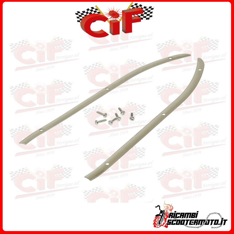 PAR DE TIRAS DE ACERO INOXIDABLE ALFOMBRILLA CENTRAL FIJA PIAGGIO VESPA 125 PRIMAVERA