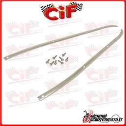 PAR DE TIRAS DE ACERO INOXIDABLE ALFOMBRILLA CENTRAL FIJA PIAGGIO VESPA 150 DAL/SINCE 1959