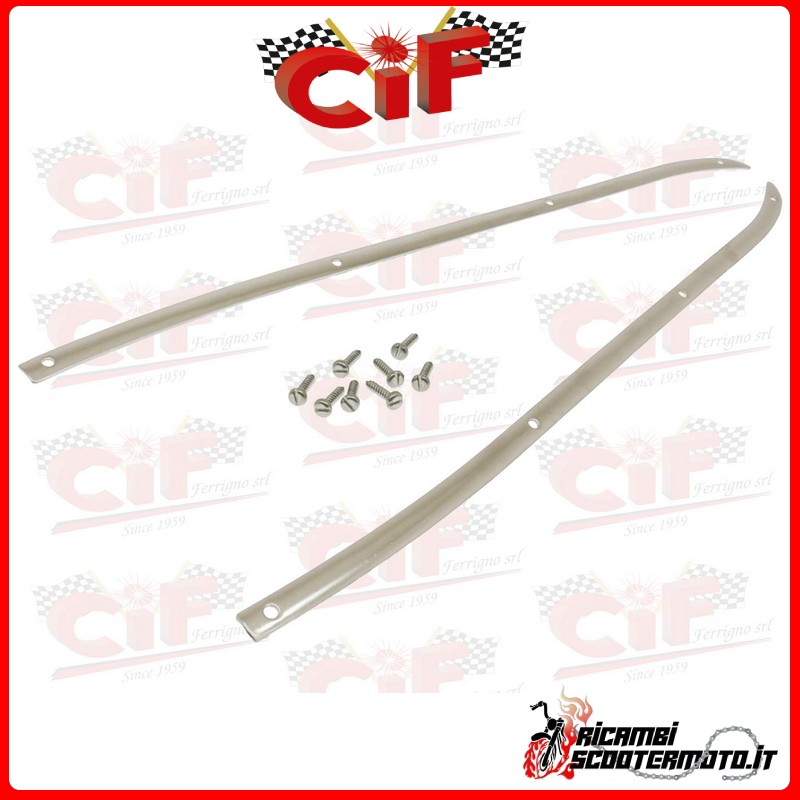 PAIRE DE BANDES EN ACIER INOXYDABLE MAT CENTRAL FIXE PIAGGIO VESPA 150 DAL/SINCE 1959