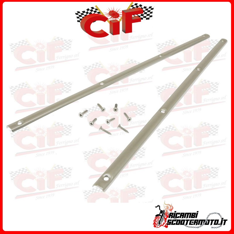PAR DE TIRAS DE ACERO INOXIDABLE ALFOMBRILLA CENTRAL FIJA PIAGGIO PIAGGIO VESPA PX 1ª SERIE
