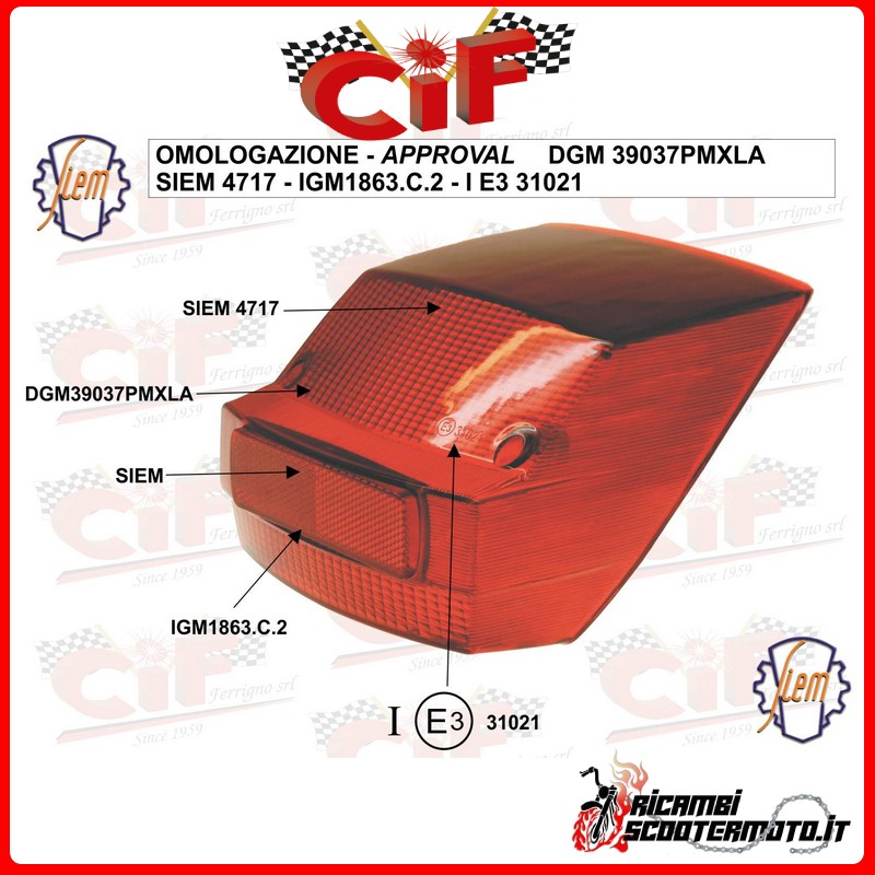 REAR LIGHT LIGHT BODY PIAGGIO VESPA P 125 X