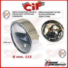 FRONT HEADLIGHT COMPLETE WITH LAMP HOLDER PIAGGIO VESPA 125  (1962-1965)