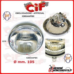 FANALE ANTERIORE COMPLETO DI PORTALAMPADA PIAGGIO VESPA 125  (VNA1T 1958)