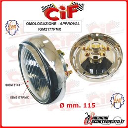 PHARE AVANT COMPLET AVEC SUPPORT DE LAMPE PIAGGIO VESPA 150  (VB1T 1957-1958)