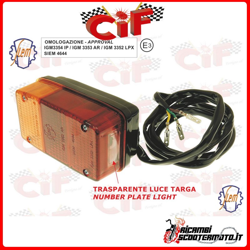 REAR LIGHT PIAGGIO APE TM P50 (dal ‘85) REAR LIGHT PIAGGIO APE TM P50 (dal ‘85)