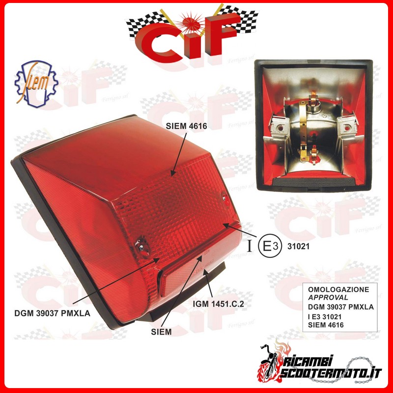 REAR LIGHT PIAGGIO PIAGGIO VESPA PX 125-150-200 E ARCOBALENO