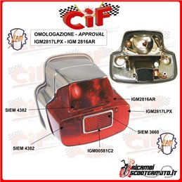 REAR LIGHT PIAGGIO VESPA 125  (DAL 1965)