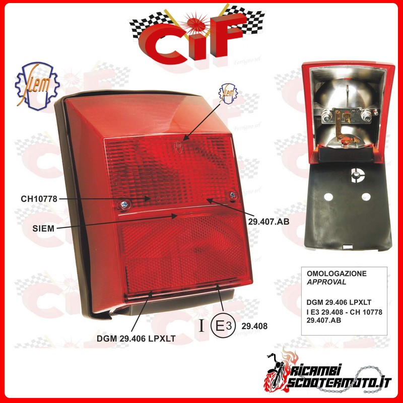 REAR LIGHT PIAGGIO VESPA PK 125