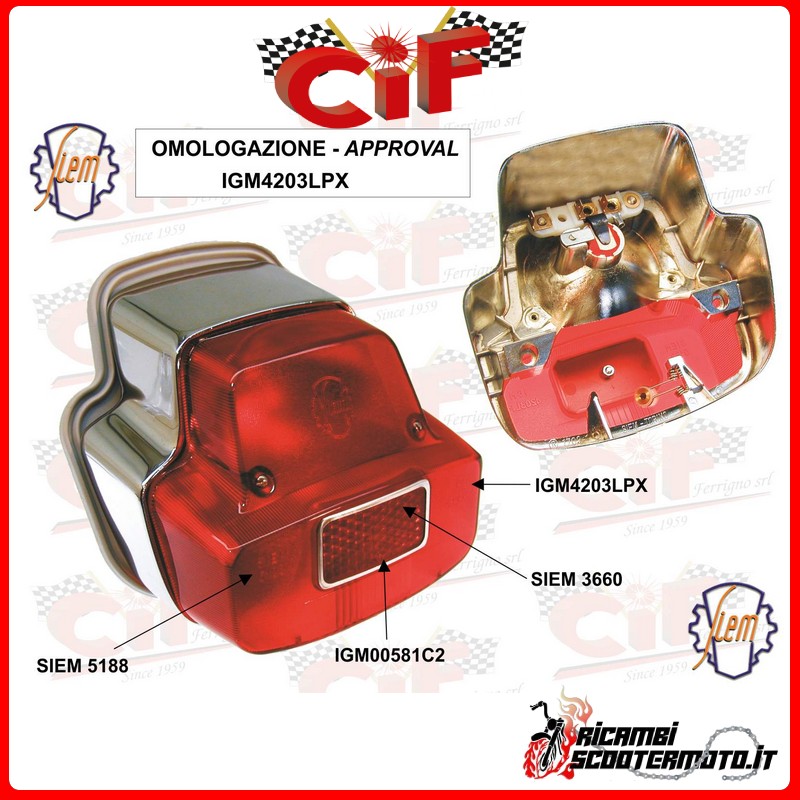 REAR LIGHT PIAGGIO VESPA SUPER 125-150  (DAL 1966)