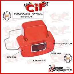 REAR LIGHT PIAGGIO VESPA SUPER 125-150  (DAL 1966)