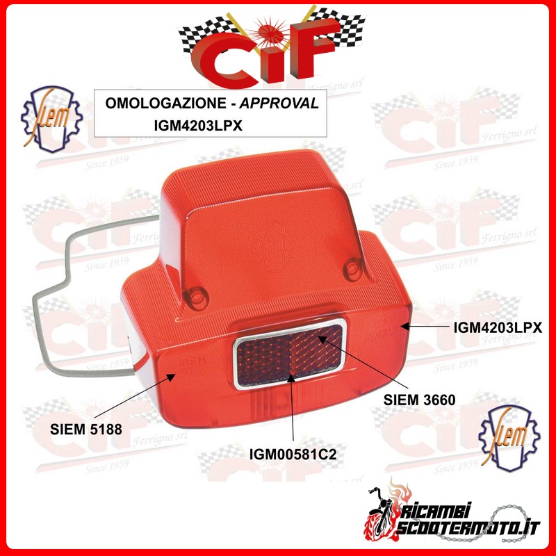 REAR LIGHT PIAGGIO VESPA SUPER 125-150  (DAL 1966)