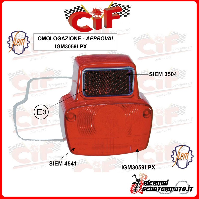 REAR LIGHT PIAGGIO VESPA 90