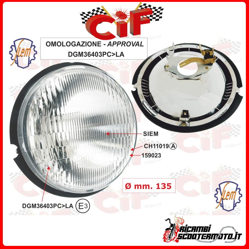 FRONTLICHTGRUPPE PIAGGIO VESPA PK 50