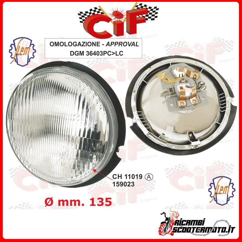 FRONT LIGHT GROUP PIAGGIO PK 80-100-125 cc.