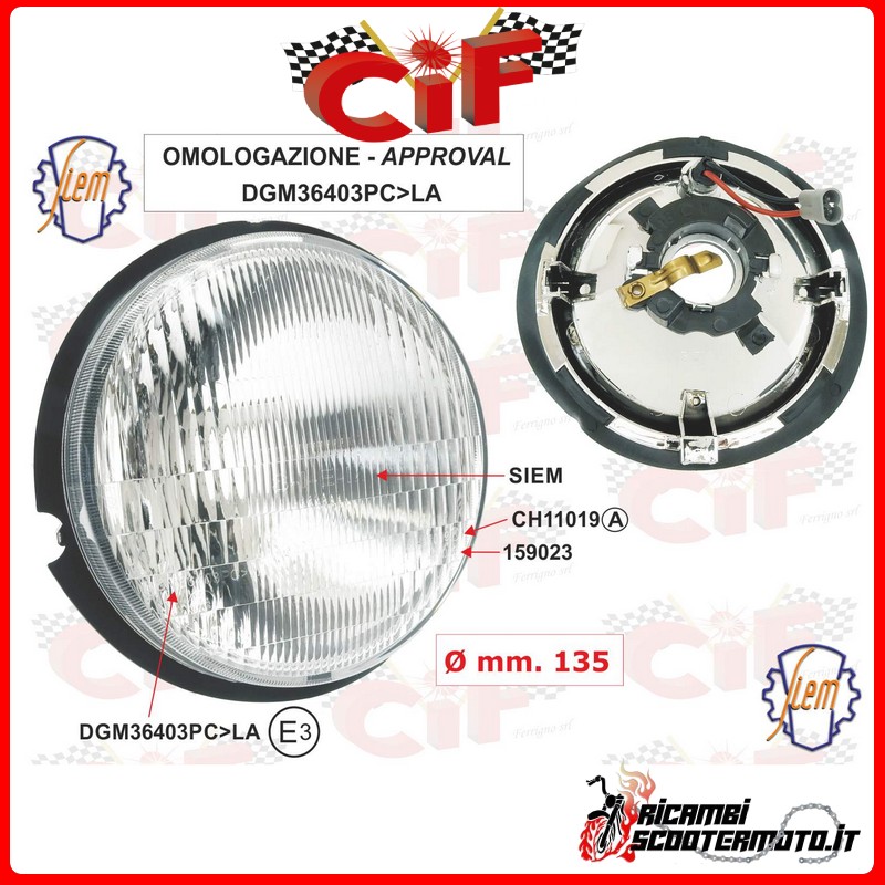 GRUPPO OTTICO ANTERIORE PIAGGIO VESPA FL/FL2 50-125 GRUPPO OTTICO ANTERIORE PIAGGIO VESPA FL/FL2 50-125