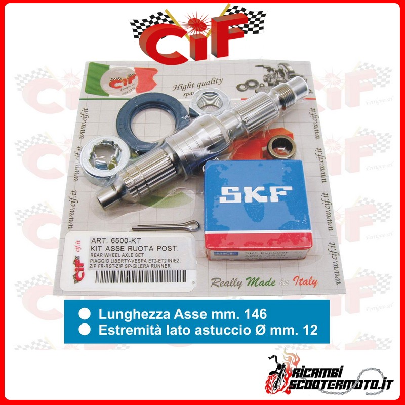 COMPLETE REAR WHEEL AXLE KIT GILERA RUNNER 50 (1997-2000)