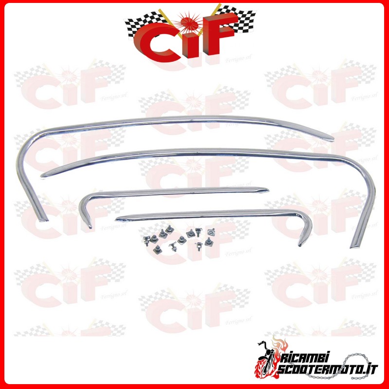 KIT DE MOLDURAS DE ALUMINIO PARA CAPÓ Y GUARDABARROS DELANTERO PIAGGIO VESPA GS 1962-1964