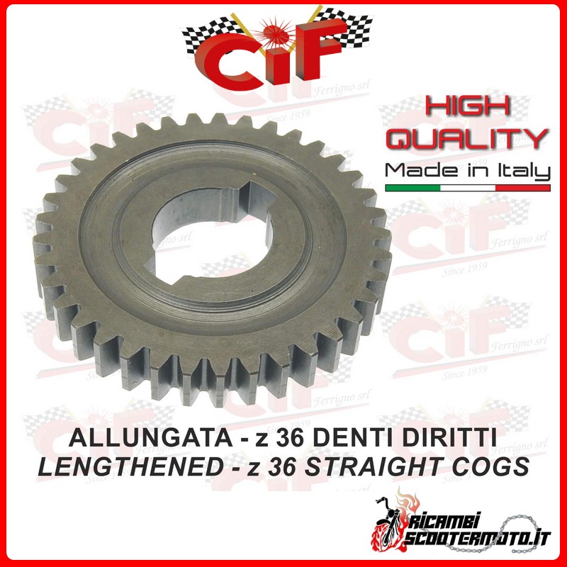 ROUE DENTÉE ALLONGÉE z 36 DENTS DROITES PIAGGIO SI
