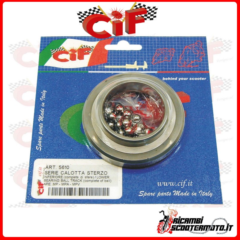 COMPLETE LOWER STEERING CAP SET WITH BALLS PIAGGIO APE MP