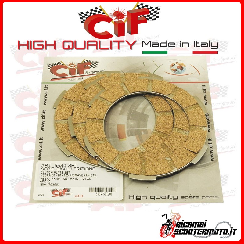 3-PIECE CLUTCH DISC SET PIAGGIO VESPA 50 3-PIECE CLUTCH DISC SET PIAGGIO VESPA 50