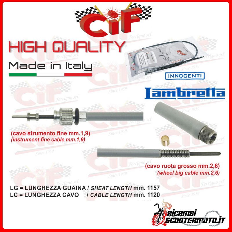 TRANSMISIÓN DEL ODÓMETRO LAMBRETTA LI 1° E 2° SERIE