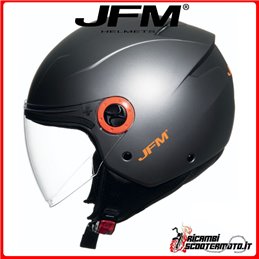 JFM DEMIJET HELMET MATT ANTHRACITE - ORANGE SIZE XL