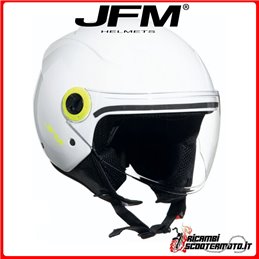 JFM DEMIJET HELMET GLOSSY WHITE - YELLOW SIZE XL