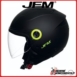 JFM DEMIJET HELMET MATT BLACK - YELLOW SIZE XL
